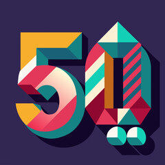 Poster - Abstract geometric shapes forming the numbers 
