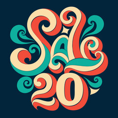 Poster - Typographic design with letters filled with swirling patterns for 