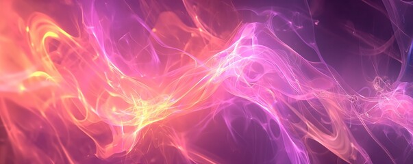Poster - Abstract Multicolored Energy Flow Background with Pink, Violet, and Orange Mixed Colors