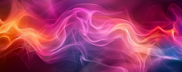 Poster - Abstract Multicolored Energy Flow Background with Pink, Violet, Orange Mixing Colors