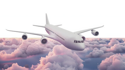 Wall Mural - Airline fly worldwide clouds travel tourism plane trip planning world tour. leisure touring holiday summer vacation concept. on isolated on background. logistics transportation. 3d rendering