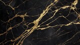 Fototapeta Zachód słońca - Balck and gold marble tile texture, polished