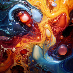 Canvas Print - Abstract swirls of color blending together.