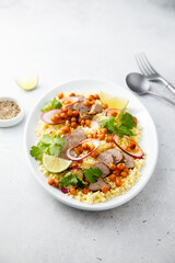 Canvas Print - Couscous salad with lamb and chickpeas