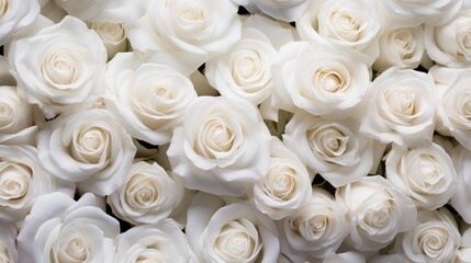  Background of white roses. A luxurious gift for Valentine's Day and Women's Day. The texture of rose petals.
