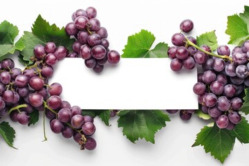 Wall Mural - grapes wrap-around from the middle by a white-label.