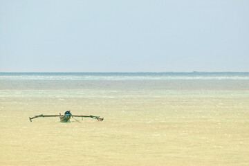 Wall Mural - Scenic view of moored boats at Jambiani beach, Zanzibar