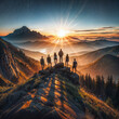 a group of people standing on top of a mountain, a stock photo, shutterstock contest winner, art photography, stockphoto, stock photo, creative commons attribution