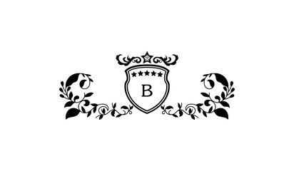 Sticker - Luxury Alphabetical Crown Leaves Logo