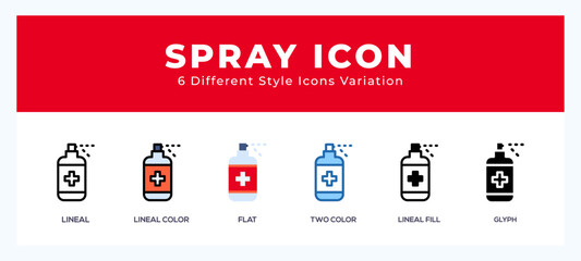 Wall Mural - Spray icon in different style vector illustration.