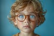 Young Boy With Surprised Expression and Glasses