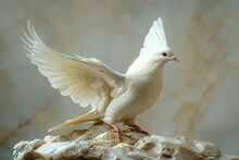 Winged Dove With Copy Space, A Representation Of The New Testament Holy Spirit