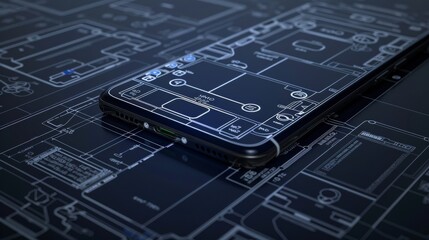 Cell Phone on Blueprint