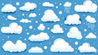 clouds in various shapes and sizes symbolizing good luck. simple Vector art