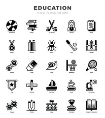 Education icon pack for your website. mobile. presentation. and logo design.