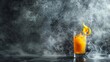 Smoke Rising From Orange Juice Glass