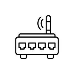 Poster - Router outline icons, minimalist vector illustration ,simple transparent graphic element .Isolated on white background