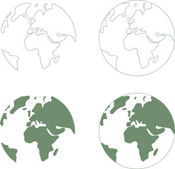  Earth Day silhouette concept and globe vector illustration