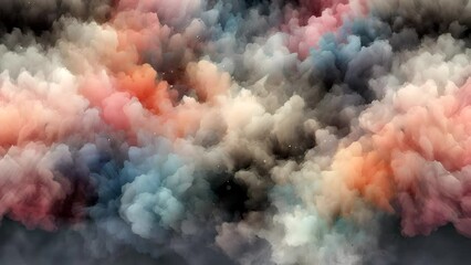Wall Mural - seamless movement of colorful clouds on abstract background. colorful smoke motion time lapse animat