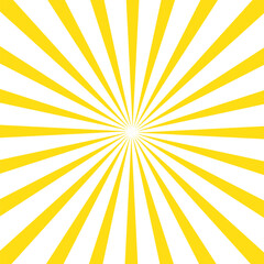 Wall Mural - Sun ray radial vector background yellow burst shine beam design. Orange retro sunburst background