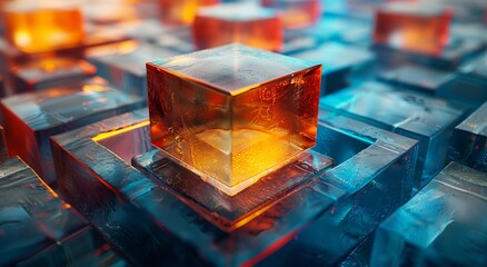 Poster - Capturing the intricate geometry and bold simplicity of a cube, this close-up reveals a world of structure, balance, and endless possibilities