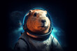 Blast off into whimsy with this cosmic guinea pig astronaut.