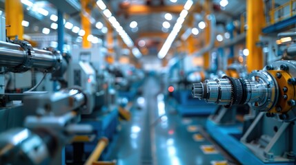 Poster - Engineered products and machinery in factory. Generative AI.