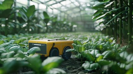 Poster - In a smart farm, agriculture robotics and autonomous cars work together, future 5G technology in conjunction with smart agriculture farming