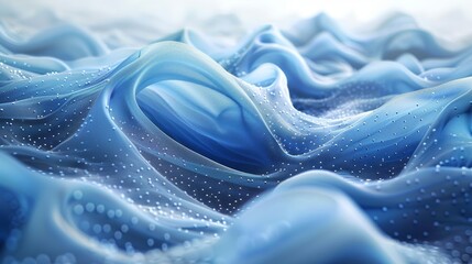 Poster - Digital wave abstract. Blue circular shape on the background. Futuristic point wave. Big data rendering in 3D.