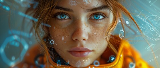 Poster - An HUI (Graphical User Interface) for a young female engineer.