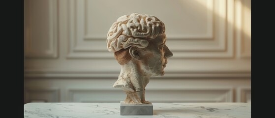Aufkleber - Head and brain of a human. Artificial Intelligence (AI). Thinking concept.
