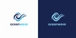 Ocean waves logo design symbol with unique concept| premium vector