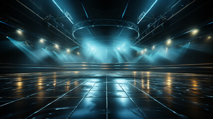 background featuring a stage bathed in vibrant light, evoking a sense of anticipation and excitement