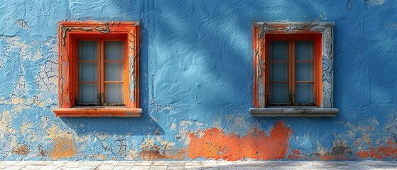 Poster - This is an abstract grungy blue stucco wall background in a cold mood. It is based on the pantone color of the year, and it includes a space for text.