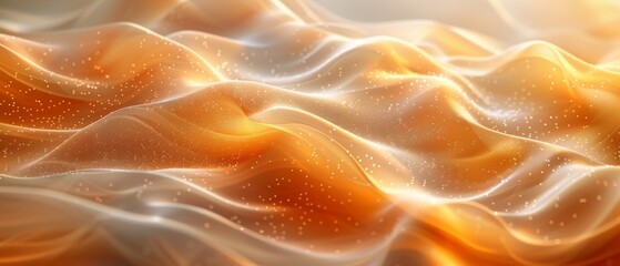 Poster - Abstract soft color waves with golden color background.