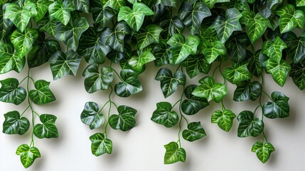 Poster - With clipping path, Javanese treebine or Grape ivy (Cissus spp.) jungle vine is isolated on white background.