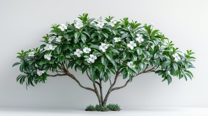 Poster - Tree flower bush isolated on white background with clipping path