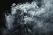 scary ghost with smoke on dark background
