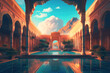 Step into tranquility with this serene palace courtyard