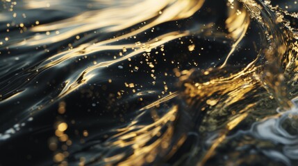 Wall Mural - mixture of golden oil and black water