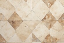 Abstract Beige Colored Traditional Motif Tiles Wallpaper Floor Texture Background