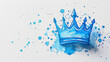 fathers day concept , greeting card with blue crown prop on white background