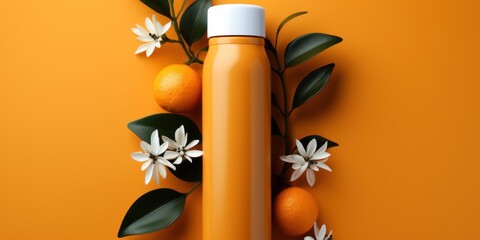 Wall Mural - Orange Minimalist Hair Product Design