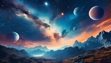Fototapeta Kosmos - universe with planets