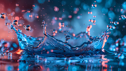 Vibrant Water Splash on Glossy Surface