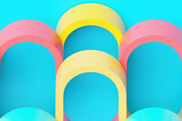 Poster - 3d illustration of design colorful abstract wave on a blue background. voice recognition, equalizer,