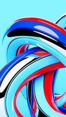 Poster - 3D rendering, abstract bright figure . Colorful creative wallpaper with layered effect