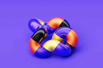 Poster - 3d multicolor geometric shapes . abstract design elements. dynamic abctract pattern, 3d illustration