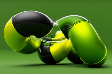 Poster - 3d rendering, abstract bright figure . colorful creative wallpaper with layered effect