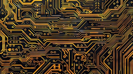 Aufkleber - Futuristic digital electric tech circuit board pattern background. background high tech. Concept technology, innovation, big data, Ai, network, business, modern, online	